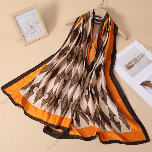 Fashionable Dual-purpose Long Satin Silk scarf