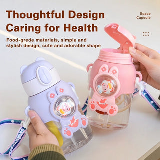 Zhongzhi 600ml PC Plastic Straw Cup Portable Space Bottle Edition