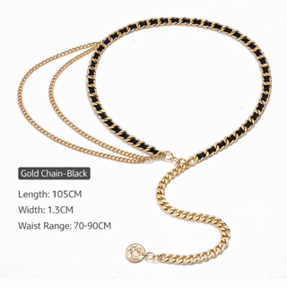 Multi Layered Metal Chain Waist Belt for Women