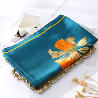 Stylish Wild Flower Floral Design Women's Silk Scarf