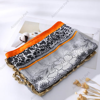 Summer Friendly Beautiful Floral Printed Satin Silk Scarf