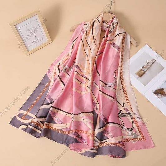 European Style Royal Pattern Multicolor Premium Satin Silk Scarves
