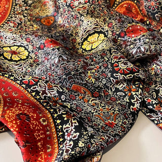 Traditional Floral Design Women's Satin Silk Scarves