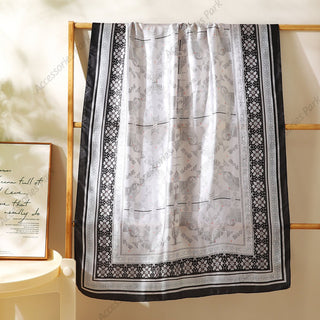 Ethnic-style Satin Silk Scarf for Women