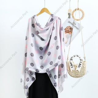 Korean Version Wild Camellia Printed Satin Silk Scarf