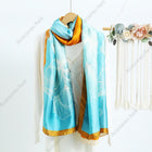 Summer Friendly Big Floral Printed Multicolor Satin Scarf