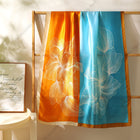 Summer Friendly Big Floral Printed Multicolor Satin Scarf