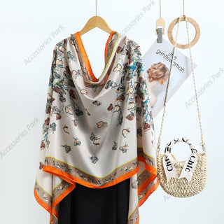 Beautiful Wild Butterfly Printed Silky Smooth Satin Silk Scarves