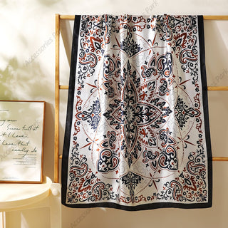Premium Quality Traditional Floral Design Satin Silk Scarves