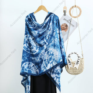 Tie Dye Design Printed Premium Satin Silk Scarf