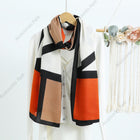 Color Block Pattern Premium Quality Viscose Long Scarf