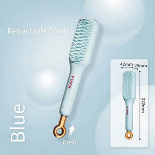 KUULA Retractable One-Click Self-Cleaning Detangling Scalp Massage Hair Brush - Pastel Pink Selection