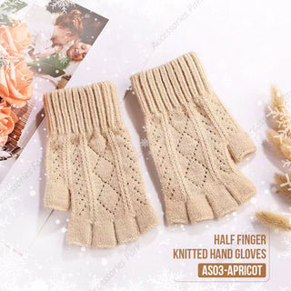 Women's Half Finger Knitted Hand Gloves