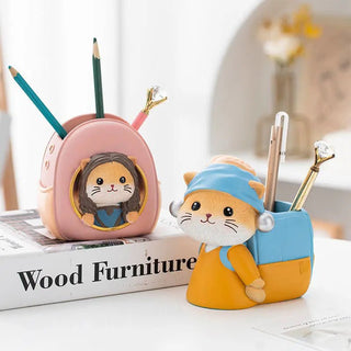 Cute Cat Pen Holder Simple and Modern Student Study Storage Box For Gifts