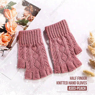 Women's Half Finger Knitted Hand Gloves