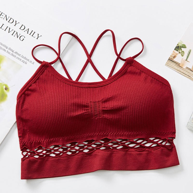 Seamless Fishnet Cut-out Wrap Summer Friendly Women's Sports Bra