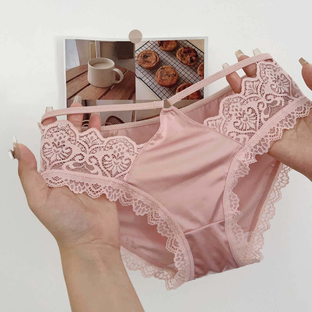 French Style Satin Lace Seamless Comfortable Panties