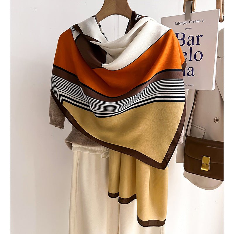 Color-Blocked Comfortable & Luxury Women's Viscose Scarf