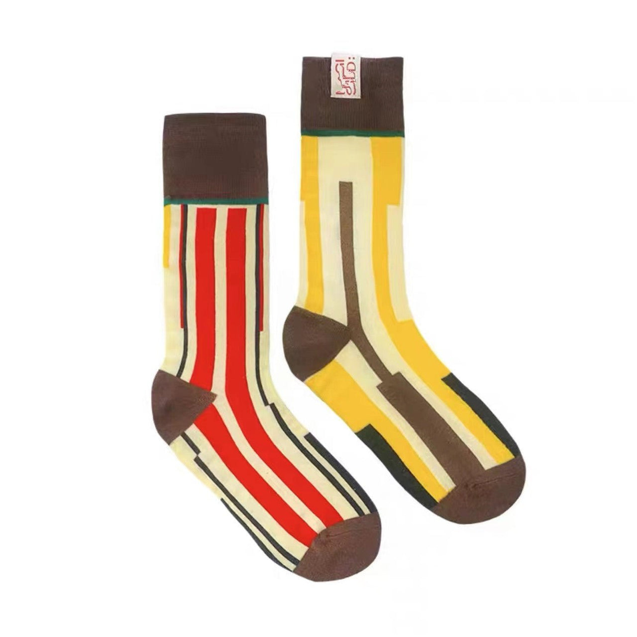 Trendy European Style Mid-tube Color Stitching Cotton socks