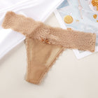 Women's Lace Seamless Solid Color Breathable Premium Thong Panties