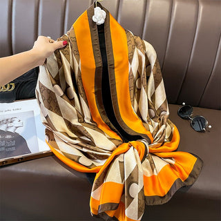 Fashionable Dual-purpose Long Satin Silk scarf