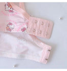 Soft Cute Hello Kitty Japanese Girl Thin Sweet Lace Anti Sagging Lingerie Set