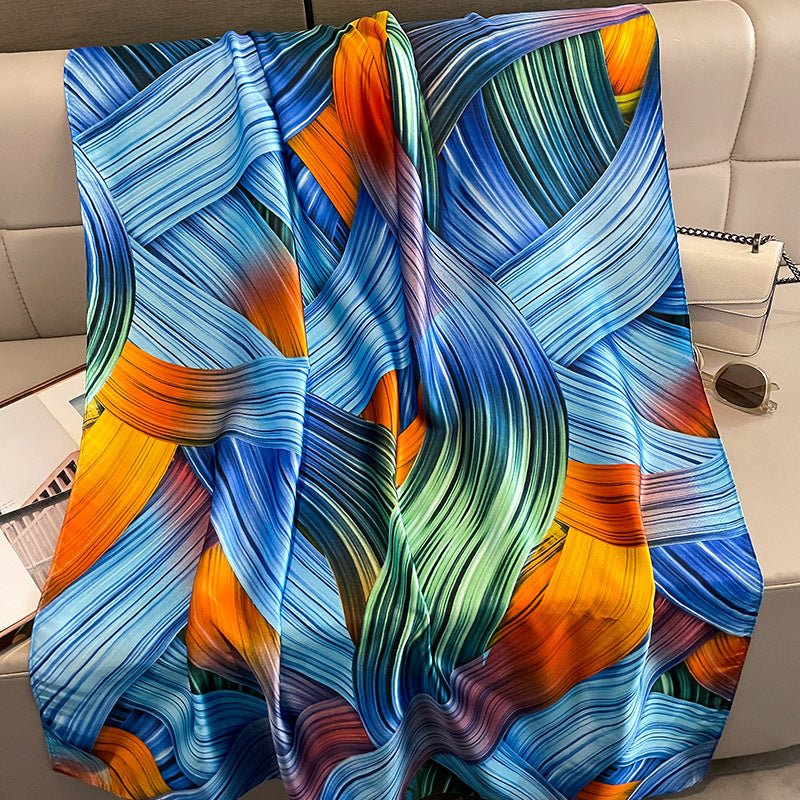 Colorful & Stylish Printed Satin Silk Scarf