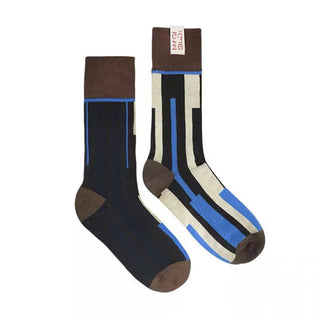 Trendy European Style Mid-tube Color Stitching Cotton socks