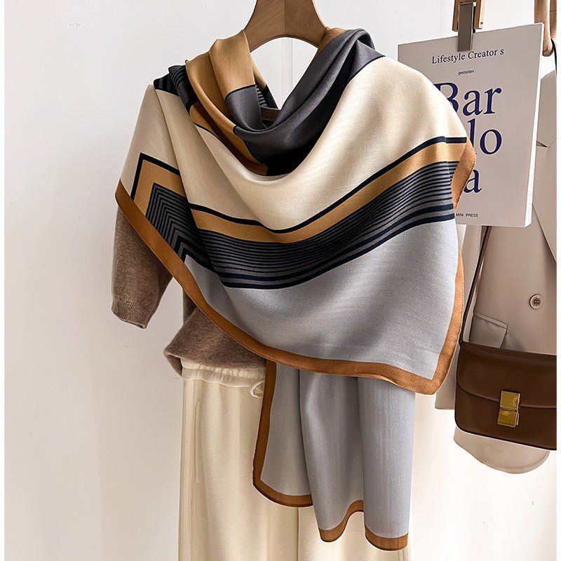 Royal Pattern Elegant Design Color-Blocked Luxury Women's Viscose Scarf