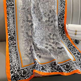 Summer Friendly Beautiful Floral Printed Satin Silk Scarf