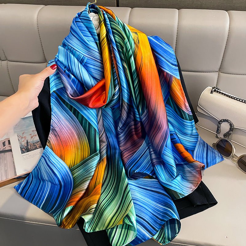 Colorful & Stylish Printed Satin Silk Scarf