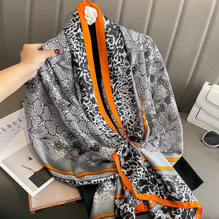 Summer Friendly Beautiful Floral Printed Satin Silk Scarf