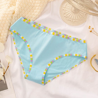 Solid Color Striped Design, Flexible Comfortable Panties