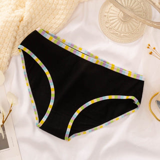 Solid Color Striped Design, Flexible Comfortable Panties