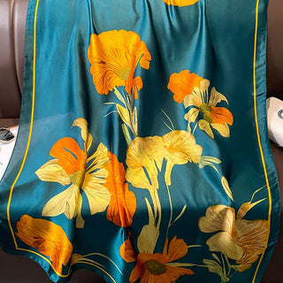 Stylish Wild Flower Floral Design Women's Silk Scarf