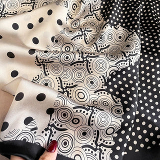 Korean Version Polka Dot Design Satin Silk Scarf