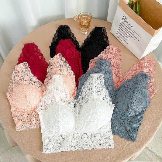 High-quality Lace V-shaped Beautiful Back Women's Bra with Pads