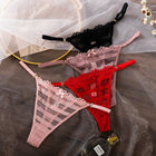 European Style Women's Thin Lace Light and Breathable Thong Panties