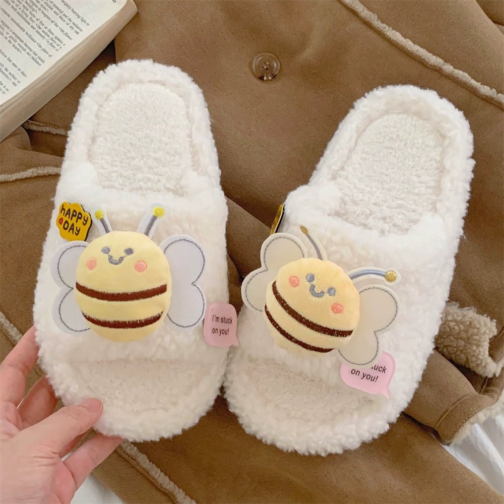 Little Bee Plush Wool Cotton Slipper