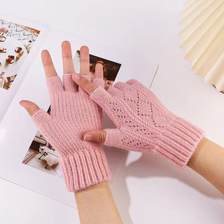 Women's Half Finger Knitted Hand Gloves