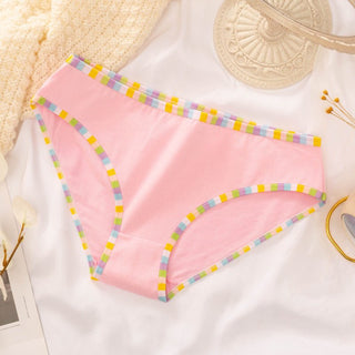 Solid Color Striped Design, Flexible Comfortable Panties