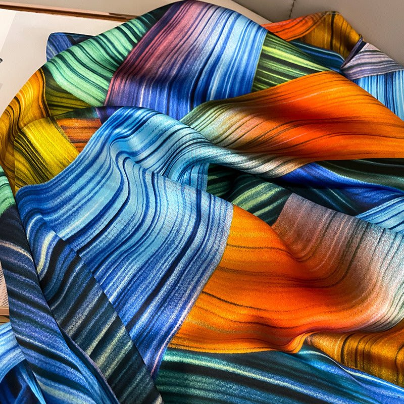 Colorful & Stylish Printed Satin Silk Scarf