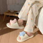 All Season Thin strip Star Moon Anti Slip Linen Women's f Slippers