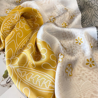 Korean version Cashew Nut Tropical Design Silk Scarf