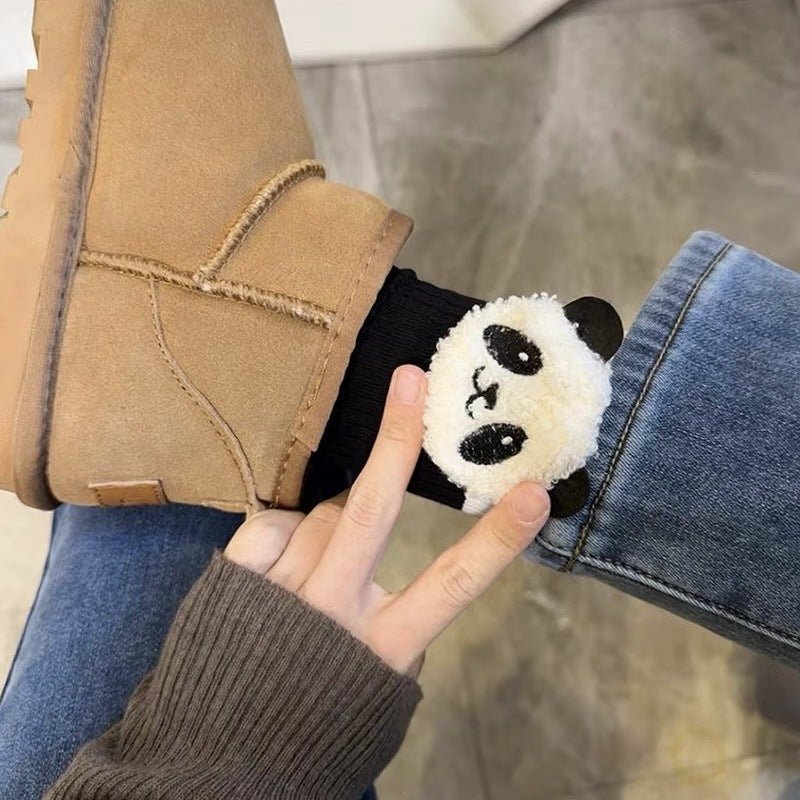 European Style Three-dimensional Cute Panda Plush Socks