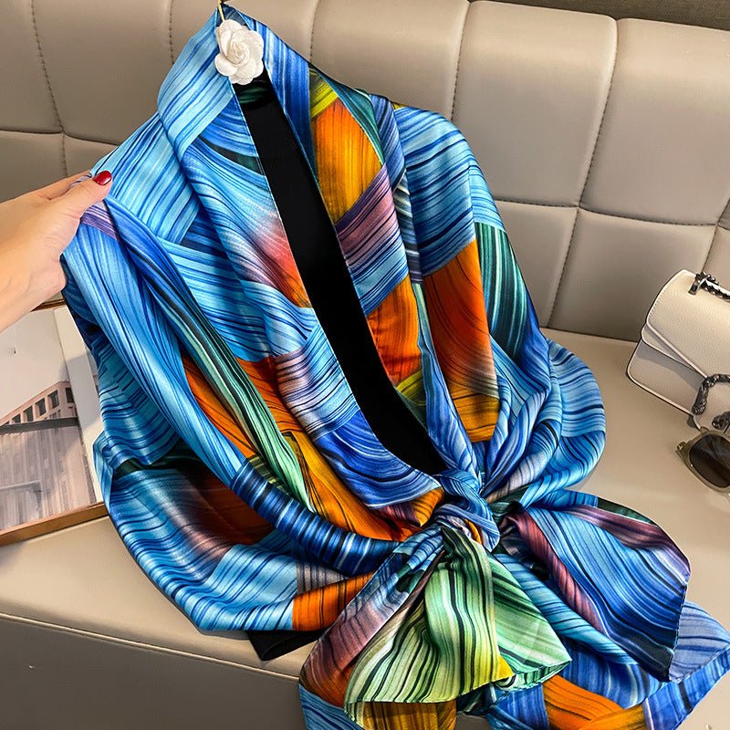 Colorful & Stylish Printed Satin Silk Scarf