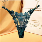 Flower Embroidery Comfortable Adjustable Straps Metal Buckle Design Thong  Panties