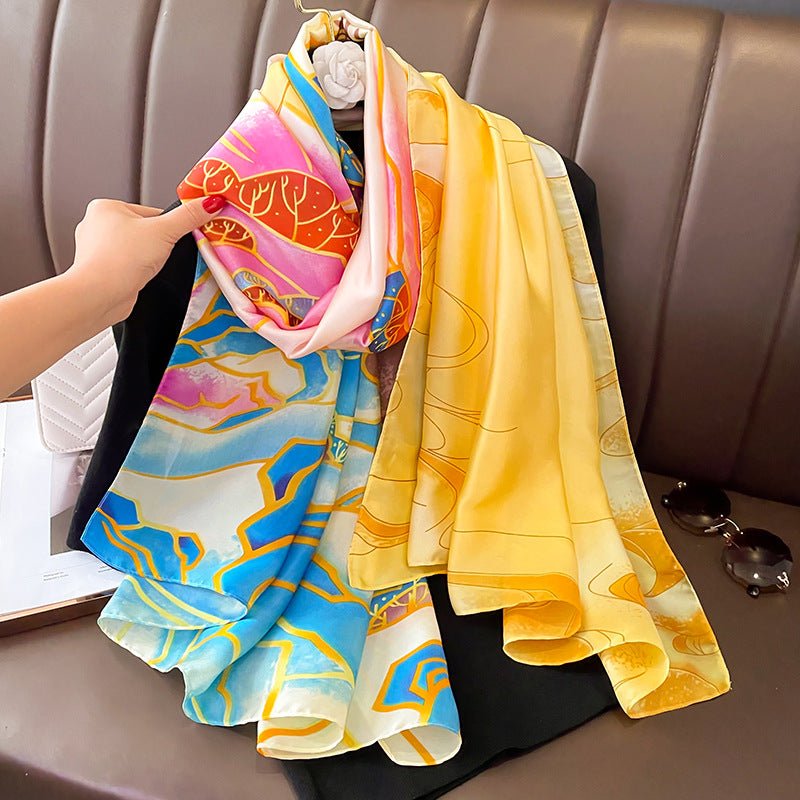 Summer Friendly Comfortable Colorful Stylish Satin Silk Scarf