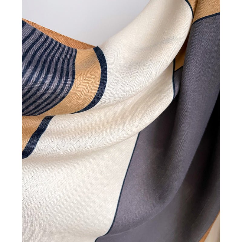 Royal Pattern Elegant Design Color-Blocked Luxury Women's Viscose Scarf