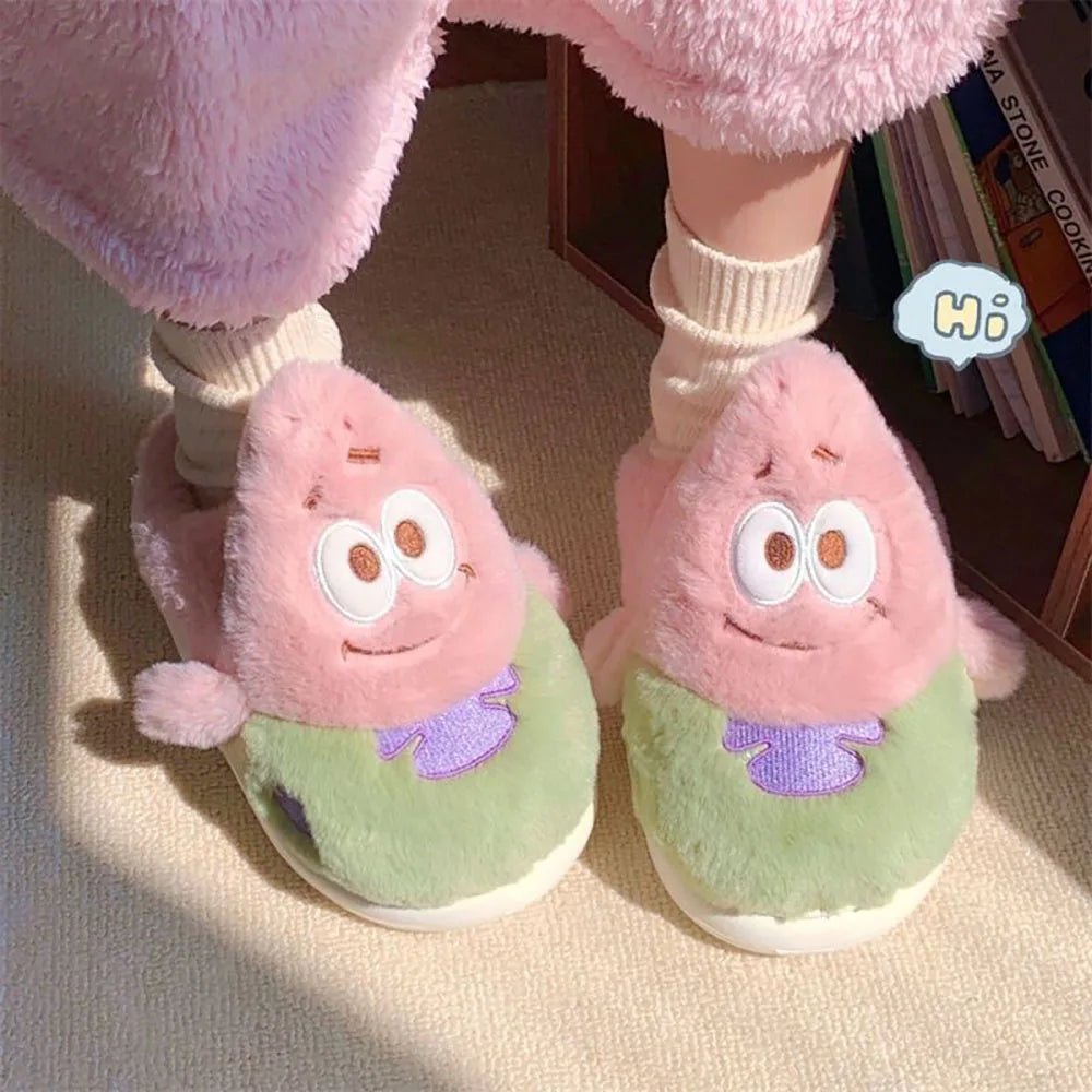 Patrick Star Plush Warm Resistant Fluffy Indoor Winter Slipper